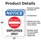 Signmission Employees Only Sign, Vinyl Decal, 12in W x 18in L, 2PK OS-2PACK-NS-D-1218-V-12005 - alternate 2